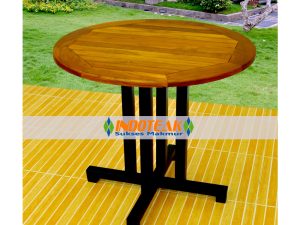 Iron Teak Round Table