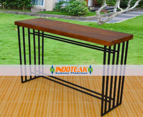 Iron Bar Table Suar Wood