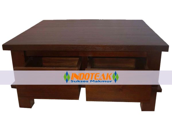 Teak Square Drawer Table