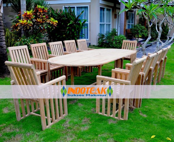 Victory Furniture Sets Oval Double Leaf Table For 12 People